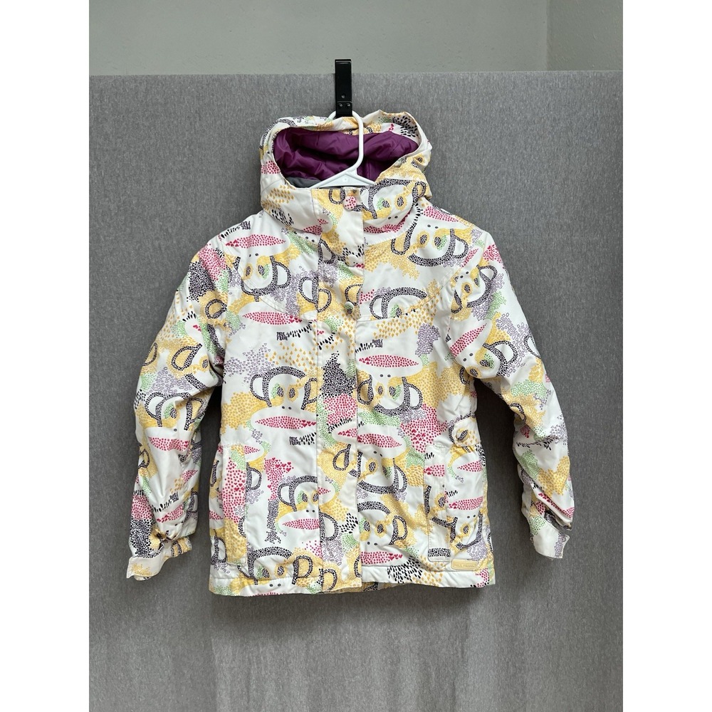 Paul Frank Youth Girls Sz M Julius Monkey Purple Pink Green Winter Ski Jacket